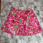 Lilly Pulitzer  Vintage Silk Cotton pink Floral Skirt Size 6 Photo 4