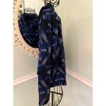 CHAPS  Women’s Sweatshirt Southwestern Diamond Shawl Neck Blue Black L Photo 3