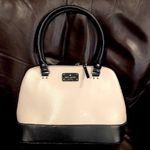 Kate Spade Wellesley Street Cream & Black Leather Dome Shaped Gold Satchel Bag Photo 0