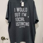 Gildan “I would but I’m social distancing” funny graphic tshirt xl Photo 4
