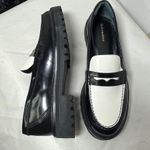 Reformation  Agathea Chunky Loafer Black & White Patent Upper Lugg Sole Sz 7.5 Photo 13