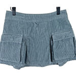 Wild Fable Corduroy Mini Skirt Sz S Cargo Pleated 90s‎  Blue 100% Cotton NWT Photo 0