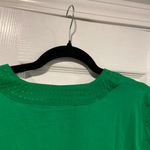 Rafaella NWT  Size L Kelly Green V Neck Short Sleeve Tee Shirt Embroidered Trim Photo 5