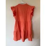Entro  Flutter Sleeve V-Neck Tiered Mini Dress Cotton Orange Women's Size Medium Photo 1