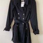 ASOS NWT  Black Women Trench Coat Size 8 petite Photo 2
