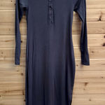 Stateside  Size Small Ribbed Henley Long Sleeve Midi Length Collared Dress Photo 0