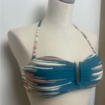 Red Carter Teal and White Bikini Top padding wrap around neck NWOT Small Blue Photo 1