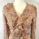 Kittenish blush leopard print long sleeve romper with pockets size XS Photo 3