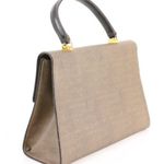 Fendi Authentic Vintage  Oatmeal Coated Canvas Logo Top Handle Handbag Photo 2