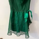 Victoria's Secret  Gold Label Emerald Green Slip Chemis  Built in Shorts Sheer L Photo 5