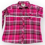 Vintage Old Mill Women’s XL Pink Plaid 100% Cotton Flannel Button Up Shirt Photo 6