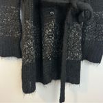 EXPRESS Striped Black/Grey Mohair/Wool Long Sleeve Belted Sweater Dress Large Photo 8