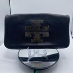 Tory Burch Authenticated Black Leather Clutch Bag with Studded Design Photo 0