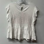 Lucky Brand Top flutter sleeve embroidered floral Babydoll Whimsical Fairy Small Photo 2