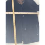 Vintage 100% Cashmere Coat Size M 1960s Black Long Brown Fur Collar Size M Photo 6