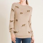 Chico's Chico’s Cashmere Blend Cheetah Embroidered Long Sleeve Sweater Size XL Photo 1