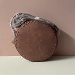 Francescas Dusty Dark Rose Circle Whipstitch Trim Crossbody Faux Leather Bag NWT Pink Photo 0