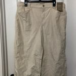 Madewell  Women's‎ Cropped Pants Size 33 Petite Cream Ribbed Emmett Wide Leg NWT Photo 2