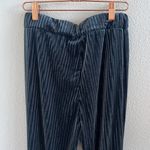 SheIn Elastic Waist Blue Ribbed Pull On Flare Pants Elastic Waist Medium () Photo 5