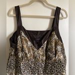 🌞Signature Robbie Bee Satin Brown Paisley Sequin Sleeveless Midi Dress Size 20W Photo 3