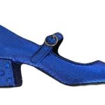 Geox Respira Metallic Blue Mary Jane Block Embellished Jewel Block Heel 37.5 7 Photo 3