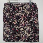 Talbots  Floral Pencil Skirt Textured w Watercolor Floral Print Women’s 14 Petite Photo 1