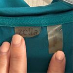 Zella  Women's Cowl Neck Pullover Top Green Blue Long Sleeve Size M Casual Photo 4