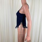 Y2K Clothes Compact Frayed Hem Spaghetti Strap Denim Jeans Top Size Medium Blue Photo 4
