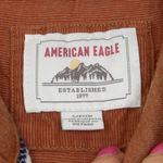 American Eagle Womens Plaid Boyfriend Style Flannel Shirt Size S Brown Hoodie Photo 3