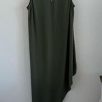 Bebe NWT  Woven Asymmetrical Green Maxi Tunic Top Exposed Zipper Medium Photo 1