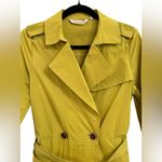 Soft Surroundings  Brixton Trench Coat Lemongrass Yellow Green‎ Citron Size XS Photo 3