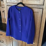 Talbots Double Faced Felted Wool Blazer Jacket Coat Royal Blue Purple Womens 10P Photo 1