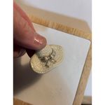 Lenox Ceramic Hat Brooch With Rhinestone Bow Accent White Textured Finish Pinbac Gold Photo 3