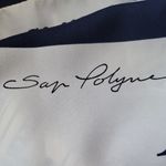 Vintage Made In Italy Paris Themed Navi Blue and Cream Square Scarf Size 33×34 Photo 6