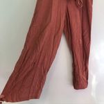 Monteau  Rose Pink V-Neck Surplice Short Sleeve Belted Wide Leg Jumpsuit Small S Photo 7