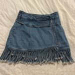 My Kim Collection  Denim Skirt Fringe Photo 0