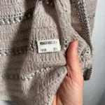 Hand Crocheted Mohair Blend Cardigan Sweater Womens M Beige Dusty Pink Knit SEE Tan Size M Photo 3