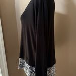 Michael Kors Women’s Black Top with Gray Leppard Hem Photo 2