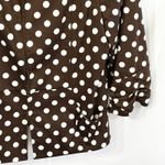 Susan Graver  Large Jacket Brown White Polka Dot Blazer Yellow Lined‎ Ruched 1198 Photo 5