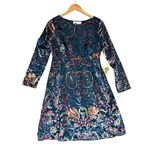 Peace‎ + Love Paisley Floral Velvet Burnout Dress Sz M Baroque Whimsy Glam New Blue Size M Photo 1