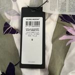 VERO MODA New  Floral Stripe Button Up Vilja Dress Short Sleeve Mini Green Navy Photo 14