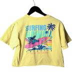 Disney Surfing Hawaii T Shirt Womens Yellow Medium Stitch Character Raw Hem M Photo 2