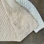 Bill Blass Vintage  Gingham Reversible Quilted Chore Coat Beige and White Large Photo 9