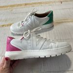 Vionic  Simasa White Leather Sneakers Women’s size 11 Pink Green Snakeskin‎ Trim Photo 10