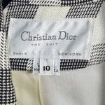 Dior Christian  Suit Jacket Gray Plaid Blazer Size 10 Womens Photo 4