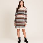 H&M  L.O.G.G. Sweater Dress M Multicolor Nordic Fair Isle Long Sleeve Fall Winter Photo 8