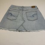 American Eagle Jean Skirt Women 6 Denim Raw Hem Distressed Short Light Wash AE # Photo 6