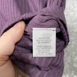 Harlowe $ Graham Harlowe & Graham Purple Ribbed Lace Up Neck Knit Top - Size Large - Long Sleeves Photo 5