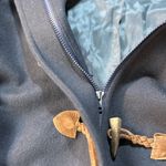 Talbots Vintage Coat Jacket Toggle Navy Blue 100% Wool Hooded Size 6 Petite Photo 4