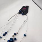 Paparazzi NWT Blue Cosmic Real Estate Necklace & Earrings Set Photo 3